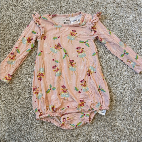 Posh Peanut Pink Baby Romper with Fairy Print - Picture 3 of 3